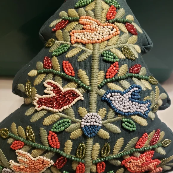 Opalhouse Festive Tree Pillows with Red and Green Embroidery - Picture 2 of 5